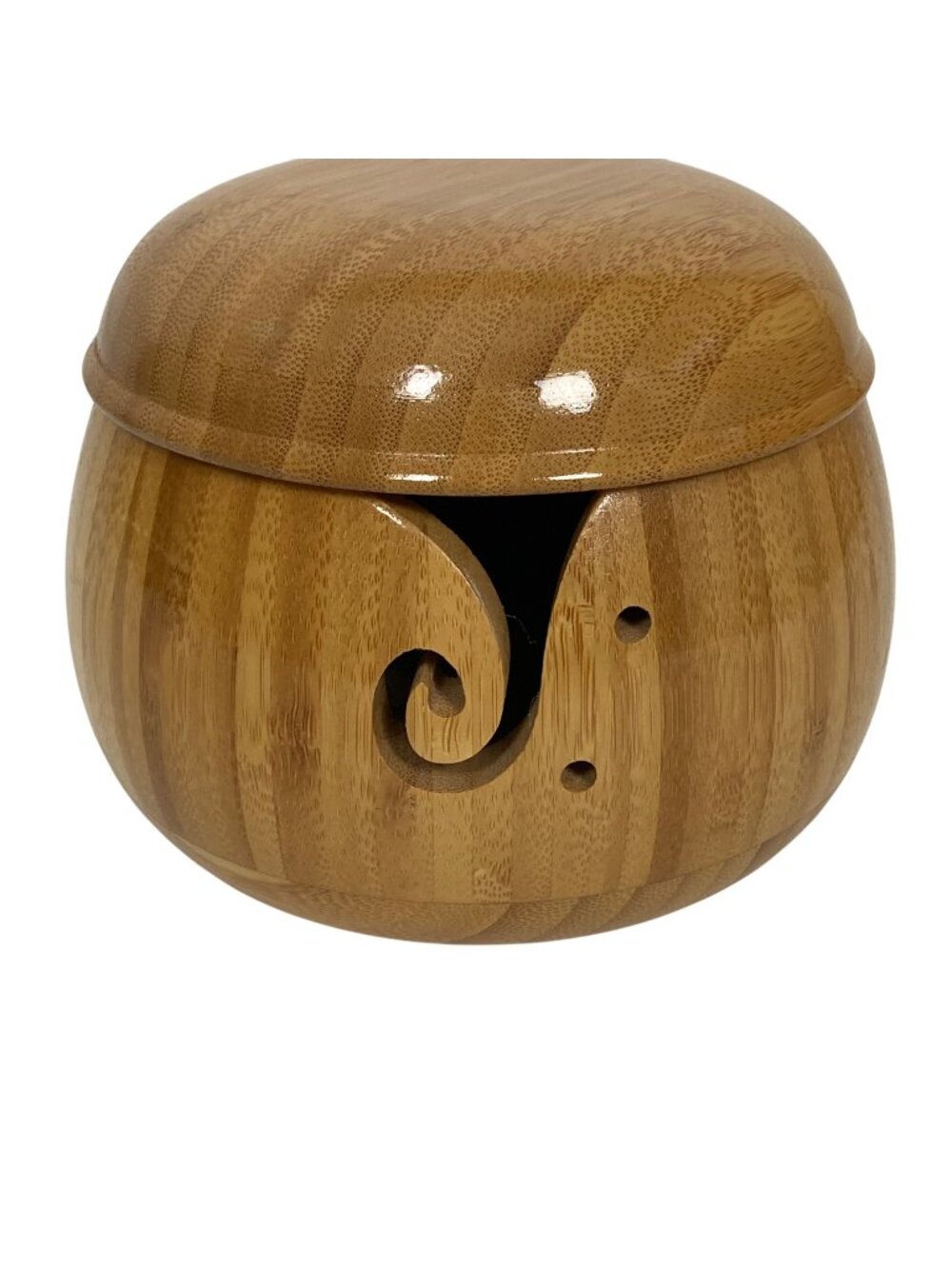 Wooden Yarn Holder Bowl With Lid Gift For Knitter Crocheter Knitting Crochet